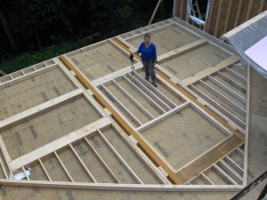 Standing inside the back wall before it goes up